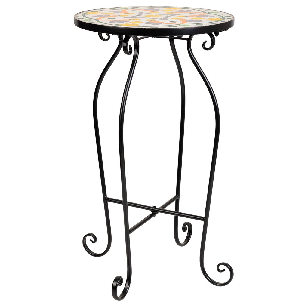 Supporto in mosaico Multicolore e ferro battuto d35x60h
