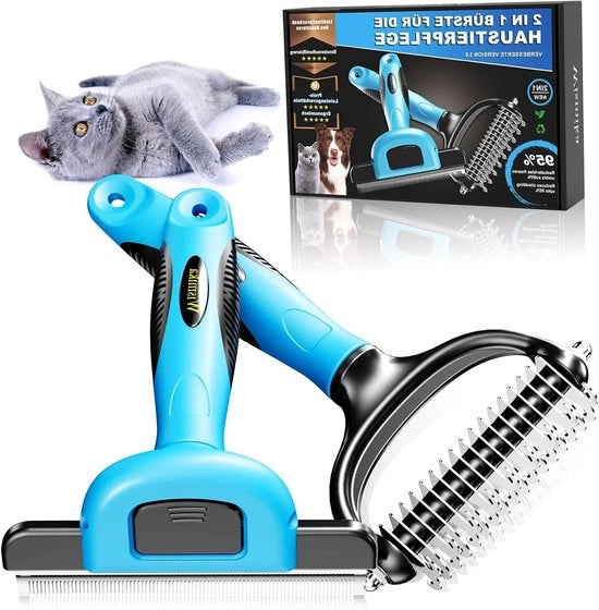 Otturatore a Doppia Faccia per Gatti e Cani di Capelli Medi e Lunghi - Acciaio Inossidabile
