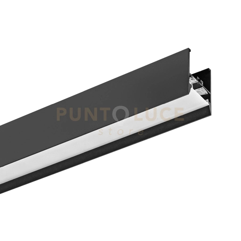 RABAT - NERO- PROFILO E DIFFUSORE BIANCO MT 2 IN ALLUMINIO SEZIONABILE PER PARETE-SOFFITTO