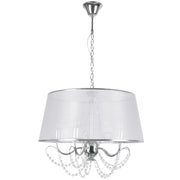 Lampadario Abbazia Polux 5xE14 cromato bianco Ø56cm