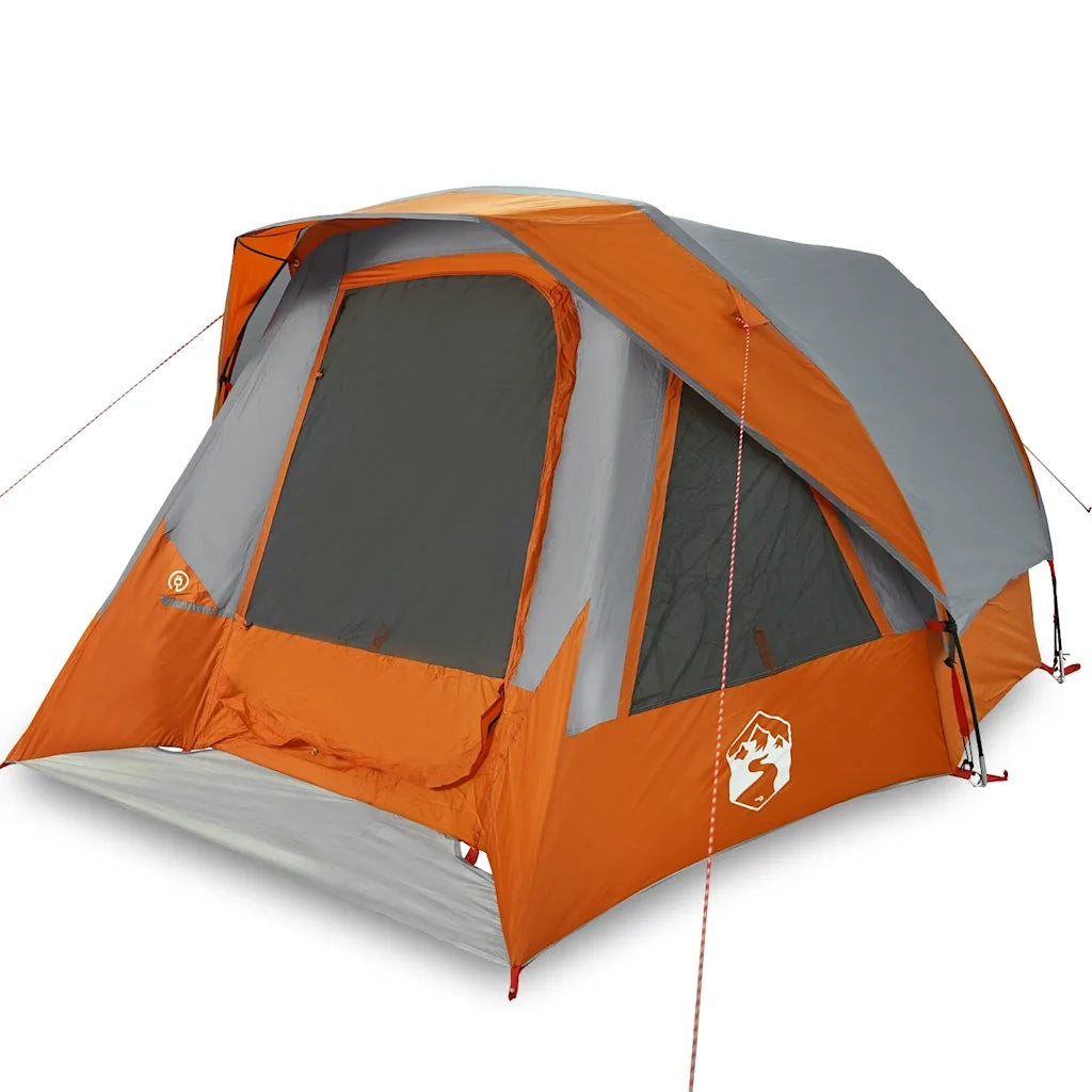 Tenda Familiare Cabina 6 Persone Grigia Arancione Impermeabile 4100669
