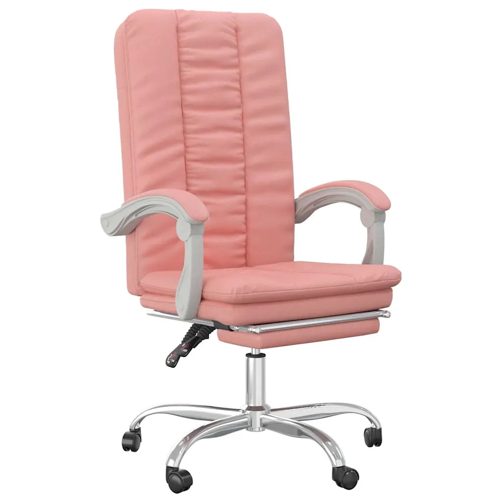 Sedia per studi-Poltrona da Ufficio Reclinabile Rosa in Similpelle 678092