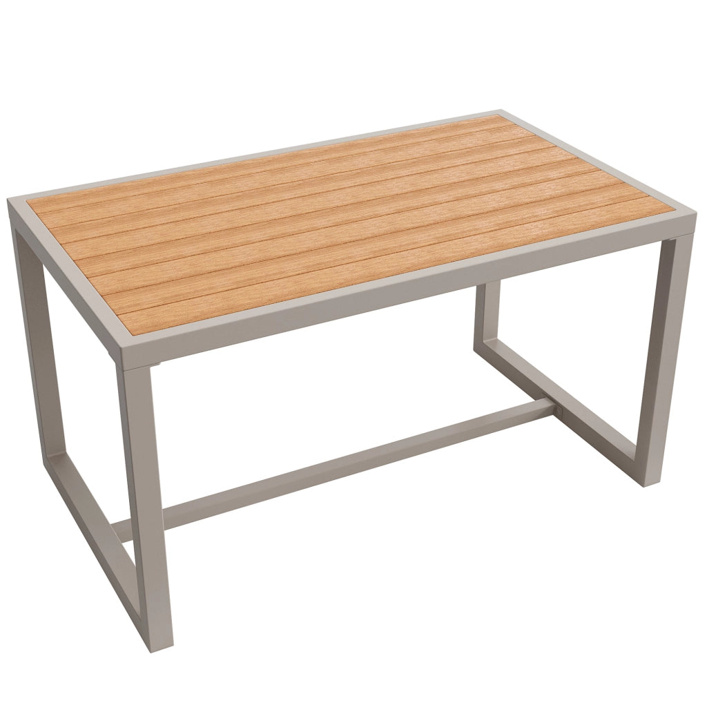 Set da giardino 7 posti con divani componibili e tavolino; ferro beige
