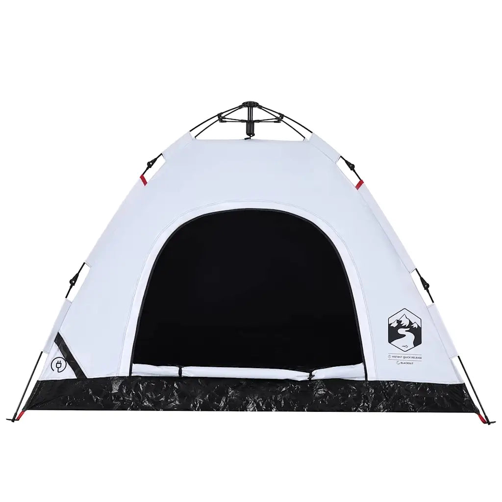 Tenda 3 Persone-Tenda da campeggio Bianca in Tessuto Oscurante a Rilascio Rapido 718296