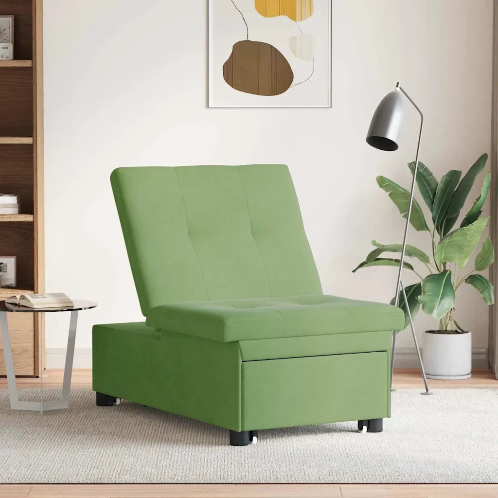 Divano letto | Sof¨¤ letto | Letto singolo Verde chiaro 194 x 67 x 82 cm Velluto