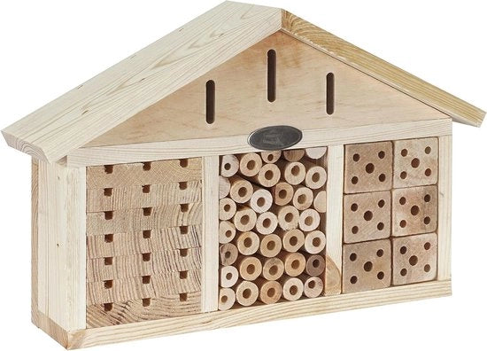 Insectario per Giardino - ca. 39 x 26 x 9 cm - legno di quercia/metallo naturale