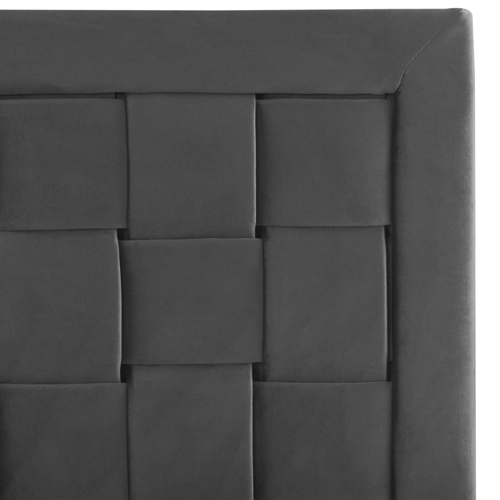 Letto Imbottito 160 x 200 cm Testiera Nero Velluto Gambe Dorate