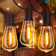 Illuminazione esterna a LED 18 metri - Lampade da esterno con catena - Impermeabile - 30+1 lampade ST38 in plastica - Catena di luci per esterno - Tavolo da giardino - Natale - Matrimonio - Bianco caldo 2200K