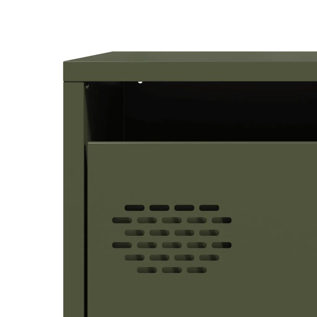 Credenza Verde Oliva 68x39x73,5 cm in Acciaio Laminato a Freddo
