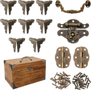 Set di cerniere con maniglia e chiusura in bronzo antico | Cassetto di gioielli con serratura in zinco | Accessori di arredamento per decorazioni DIY