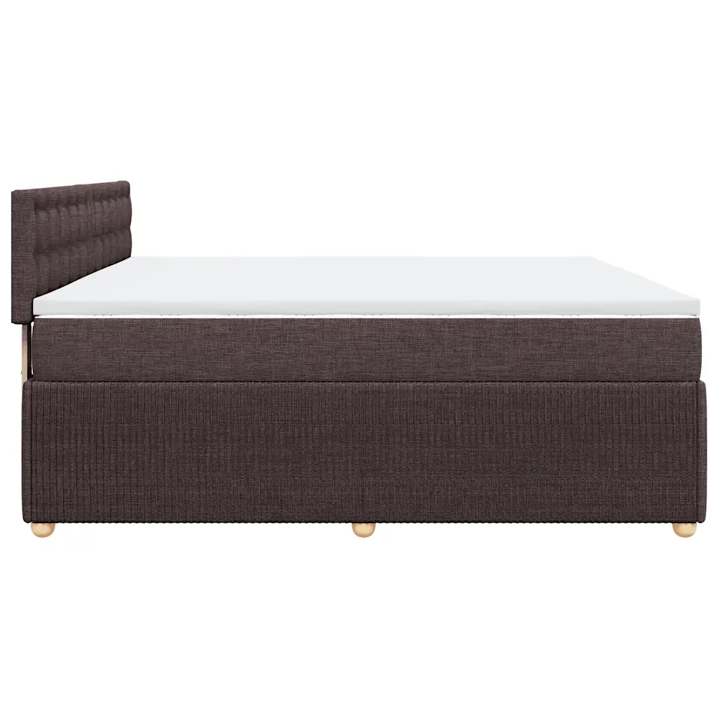 Giroletto a Molle con Materasso Marrone Scuro 200x200cm Tessuto