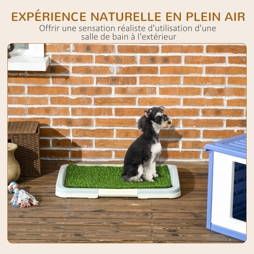 Toilette per cani con tappeto erba sintetica e griglia ¨C zephmum ¨C 63x48,5 cm