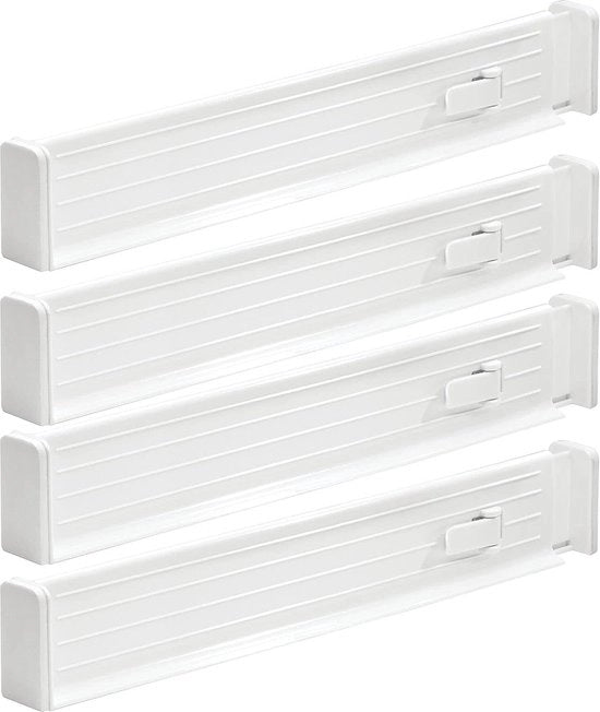 Organizzatore di carico - organizzatore di carrello - estensibile/utile/alta qualità - estremità con gomma schiuma protettiva - accessori da cucina - Bianco - confezionato a 4 pezzi
