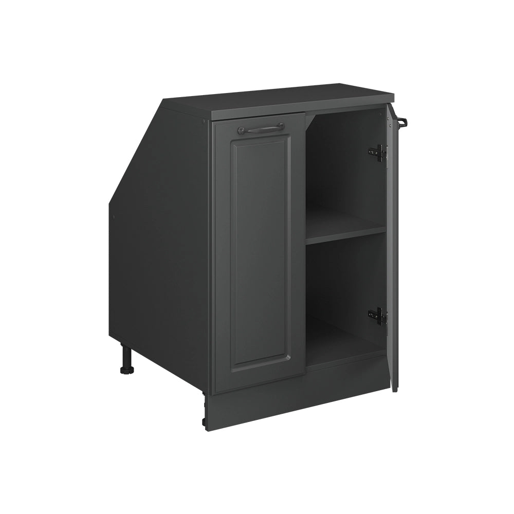 Mobile sottotetto Rion Antracite rustico/Antracite 60 x 83.8 cm con 2 porte, carcassa 60 cm profondità Vicco