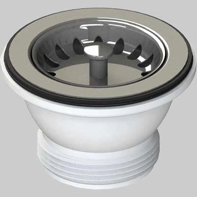 PILETTA PER LAVELLI INOX E SINTETICI CON TAPPO CESTELLO  Ø 70 11/2     L.B PLAST