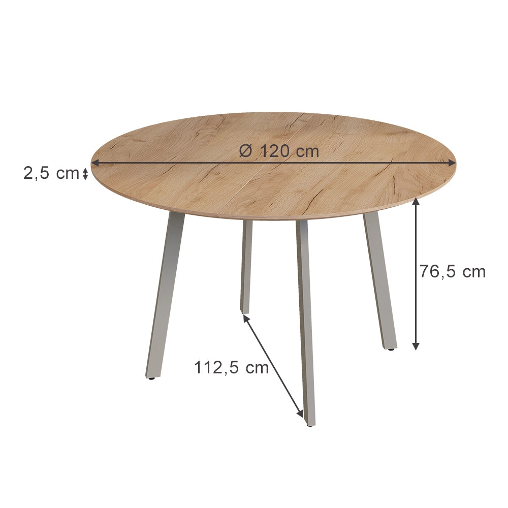 Vicco tavolo da pranzo Grigio 120 x 120 cm