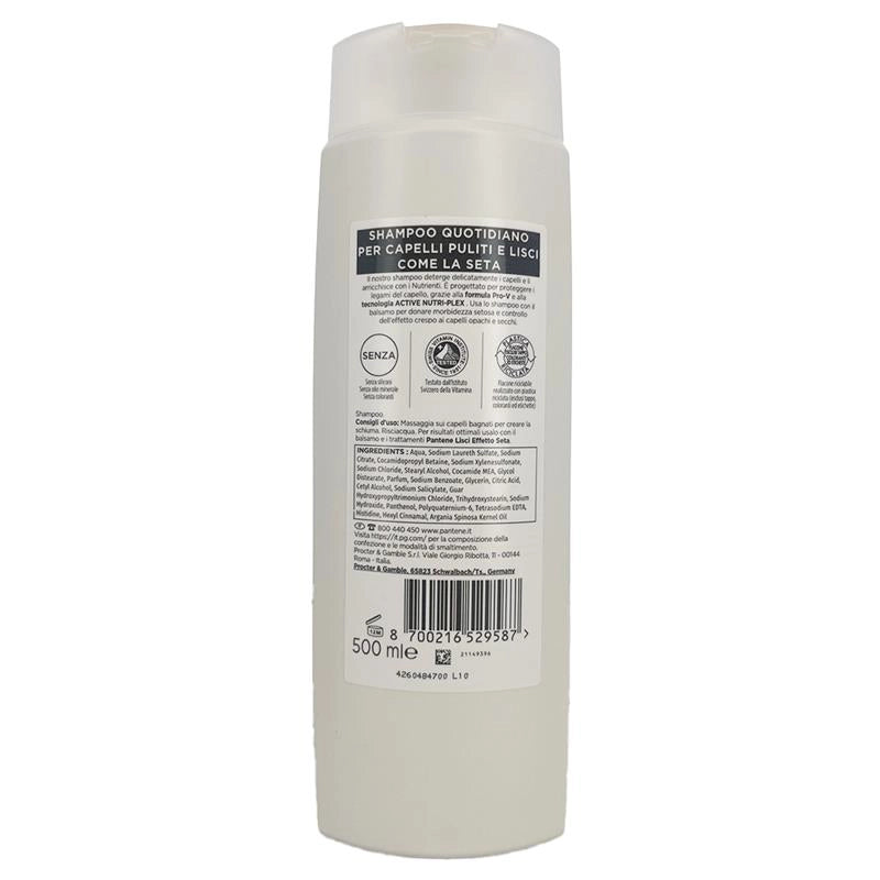 PANTENE PRO-V ACTIVE NUTRI-PLEX SHAMPOO LISCI EFFETTO SETA PER CAPELLI OPACHI E CRESPI FORMATO GRANDE 500 ML