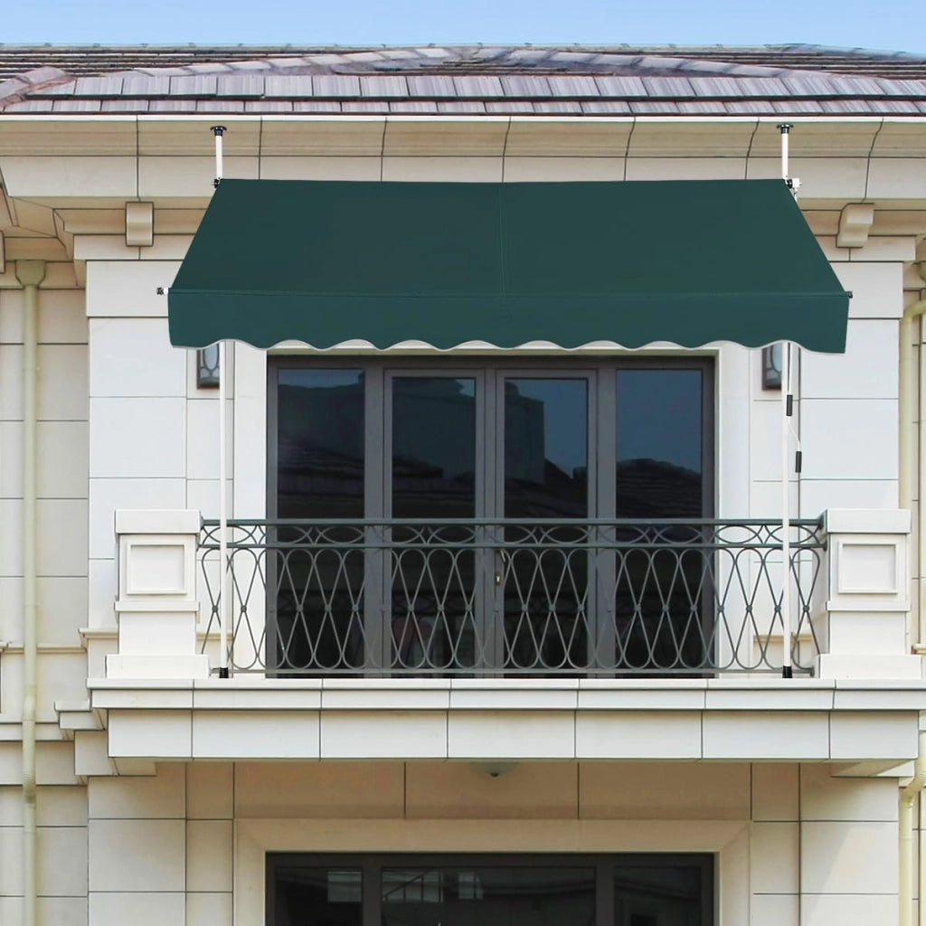 Tenda da sole telescopica e retrattile, Tenda parasole resistente ai raggi UV impermeabile con manovella 2 Dimensioni Verde-Tende parasole