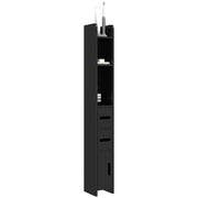 Mobile a Colonna da Bagno 15x17x120 cm Design Compatto Salvaspazio Nero