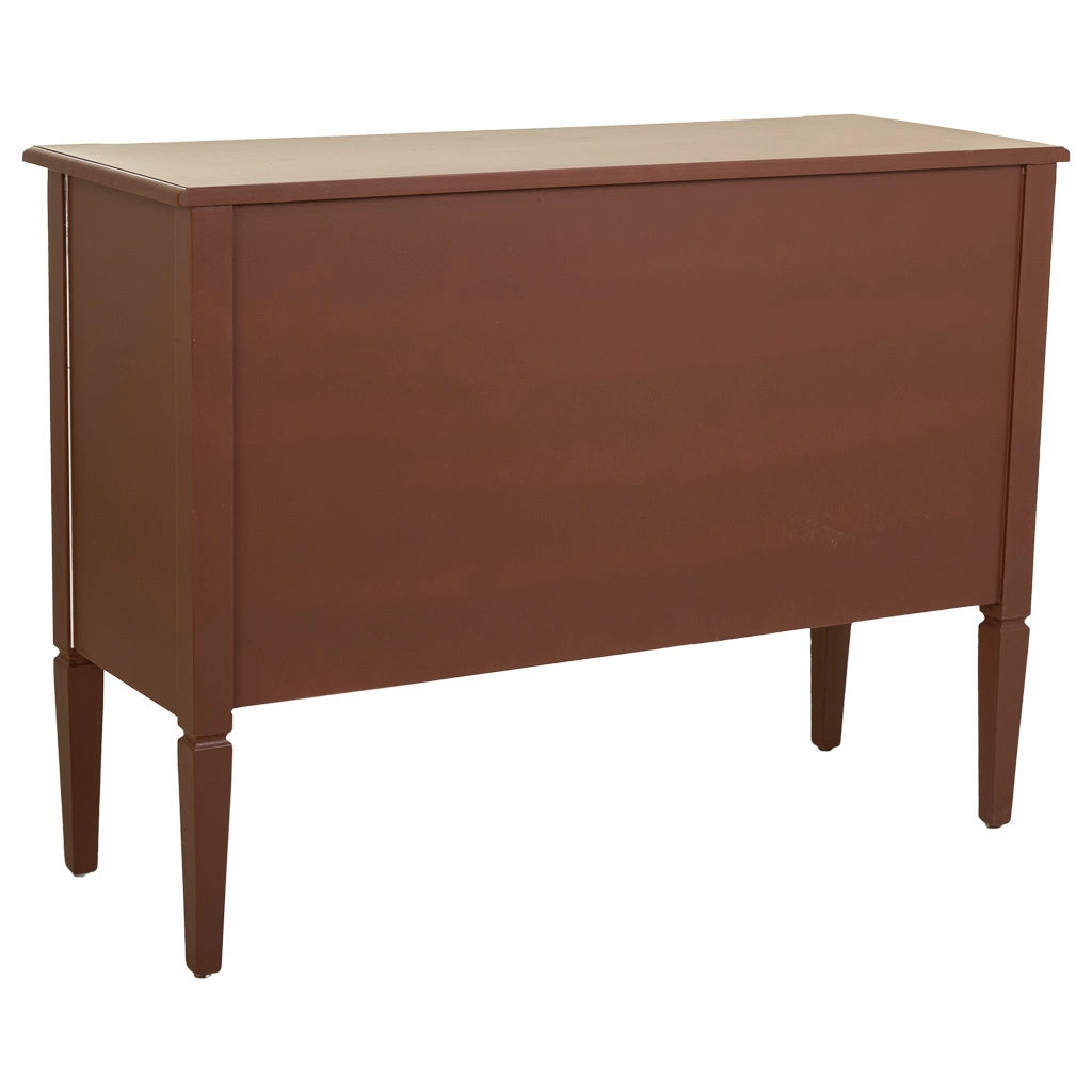 Credenza in legno marrone e rattan 106x40x78h