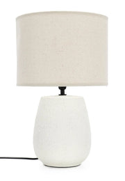Lampada da Tavolo con Base in Ceramica e Paralume in Lino - MEI-HSUAN