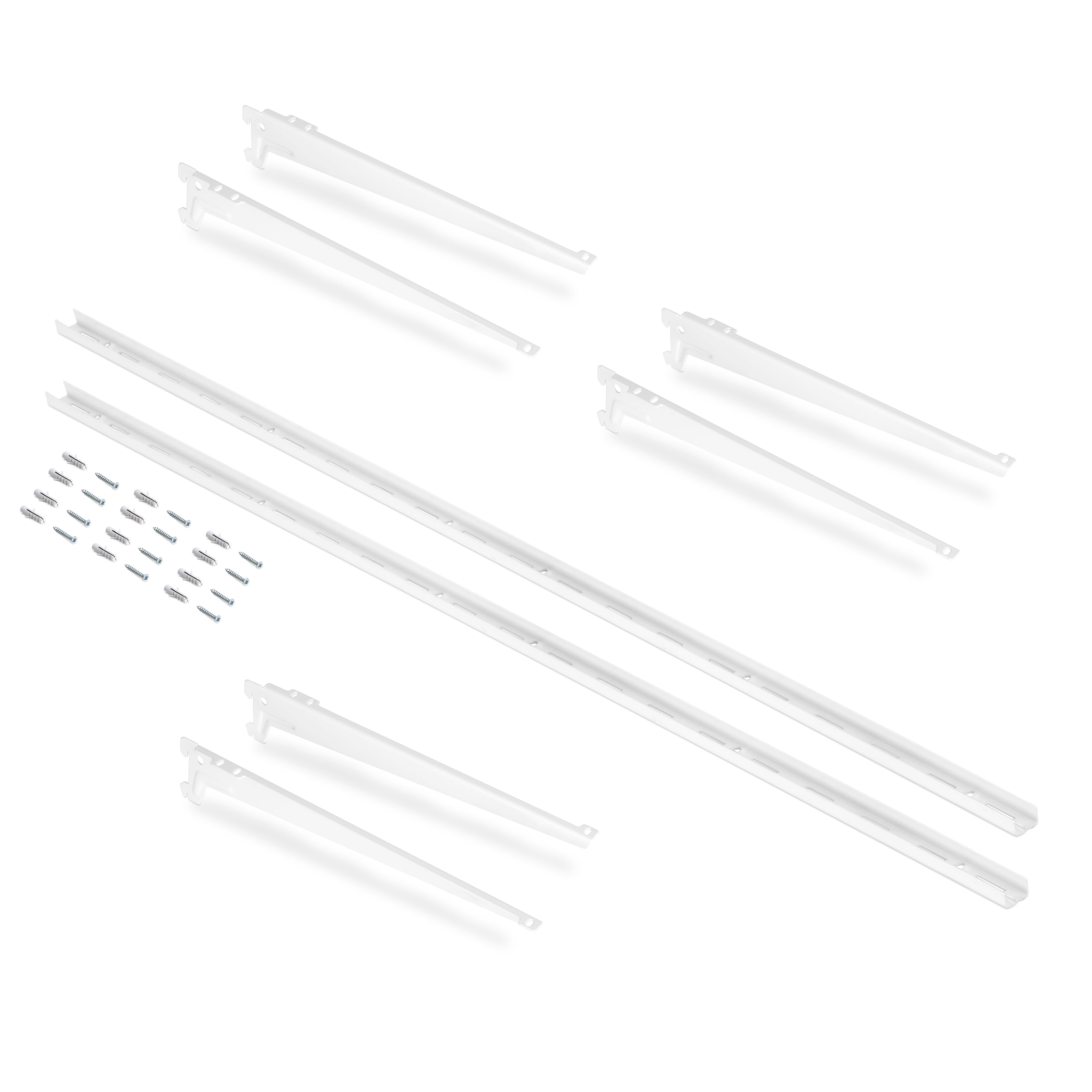 Kit per Fissaggio Mensole 280 mm in Acciaio Emuca Bianco