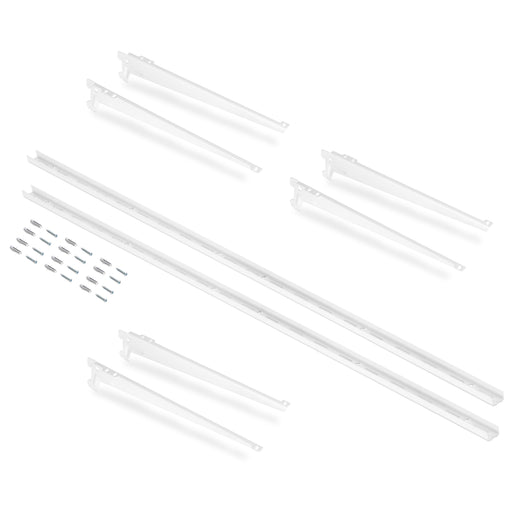 Kit per Fissaggio Mensole 280 mm in Acciaio Emuca Bianco