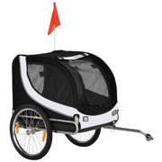 Rimorchio Bici per Cani ¨C zephmum ¨C Bianco e Nero 130x73x90 cm