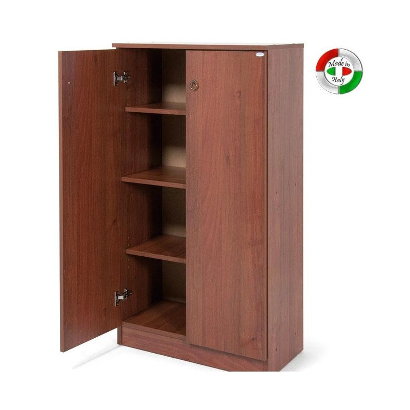 Armadio scarpiera Noce Antico in legno nobilitato 2 ante-4 ripiani h130x71x38