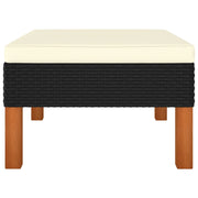 Poggiapiedi in Polyrattan e Legno Massello di Eucalipto CFW1631309