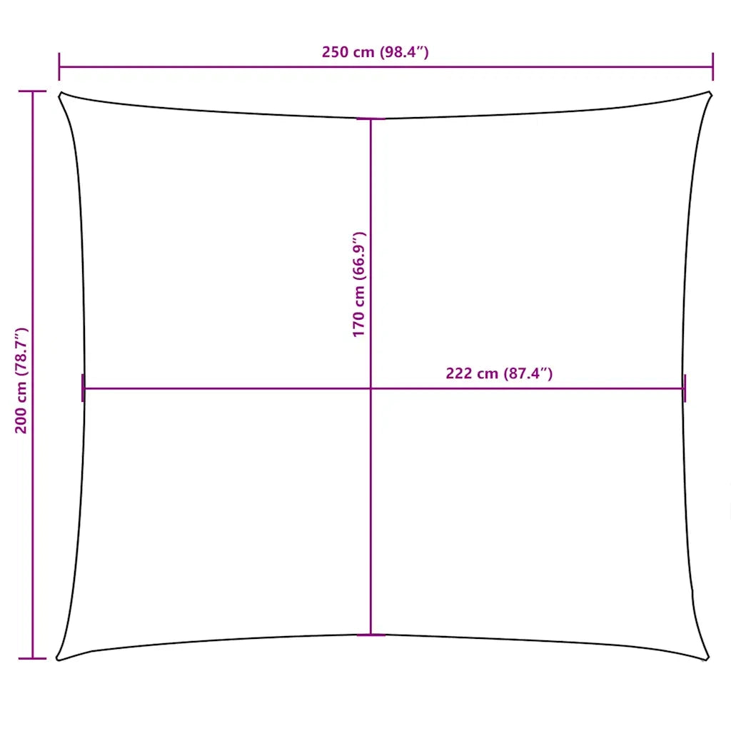Parasole a Vela Oxford Rettangolare 2x2,5 m Giallo 135584