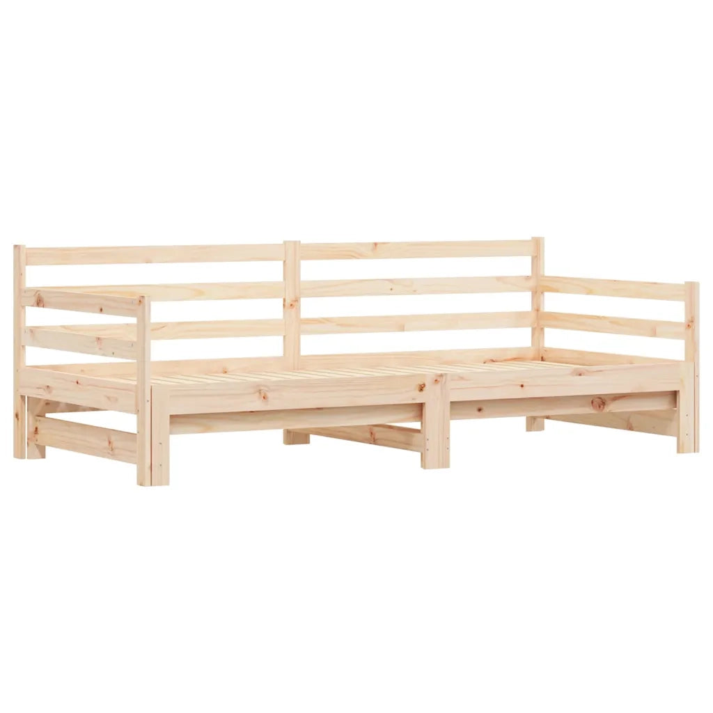 Divano Letto con Letto Estraibile 90x200cm Legno Massello Pino 836147