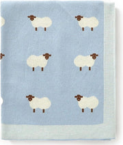 Deken per bambino 100% cotone 80x100cm con doppia faccia multifunzionale coperta per passeggino morbida blu