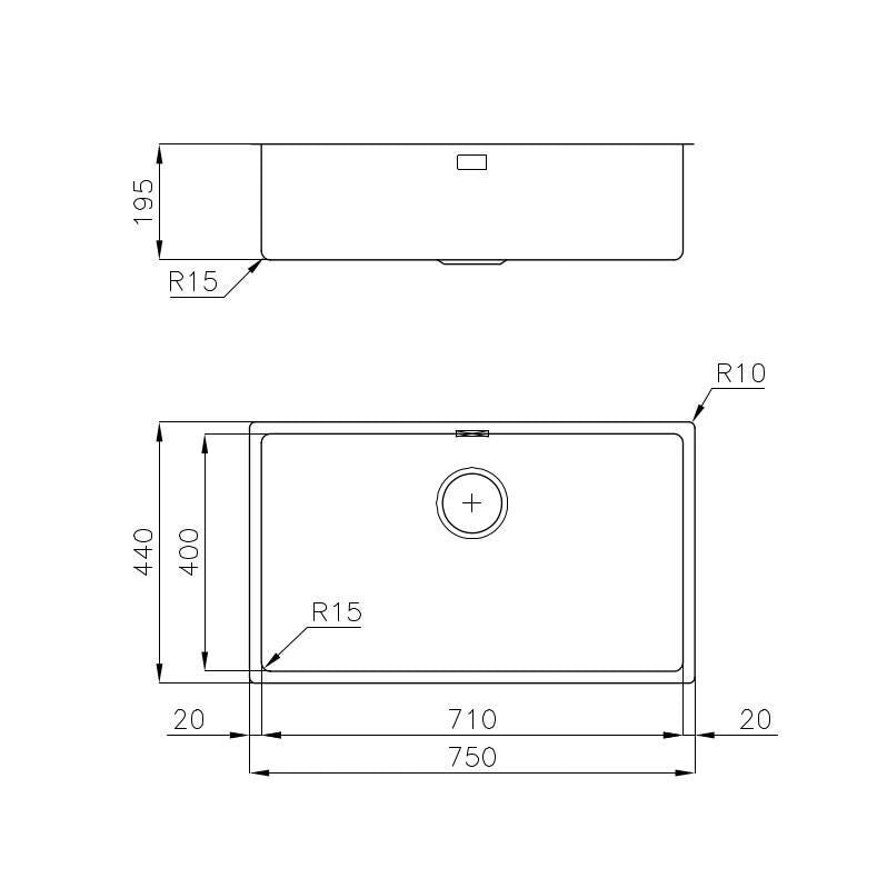 Foster 2157050 lavello Rettangolare Acciaio inossidabile
