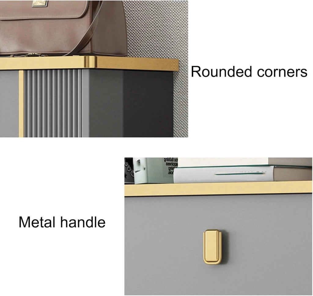 scarpiera Armadietto portascarpe grigio per ingresso | Organizzatore portascarpe autoportante con secchiello ribaltabile con 3 cassetti ribaltabili | Portascarpe stretto per ingresso da 70 cm/28