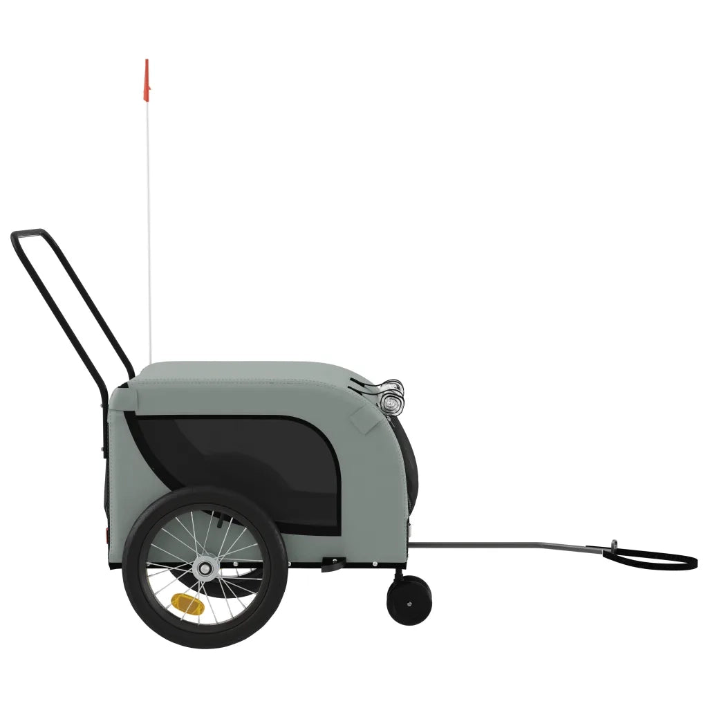 Rimorchio da Bici per Animali Grigio e Nero Oxford e Ferro 94021