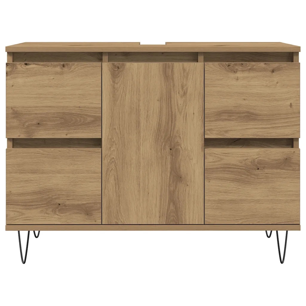 Mobiletto da Bagno Rovere Artigianale 80x33x60 cm in Truciolato