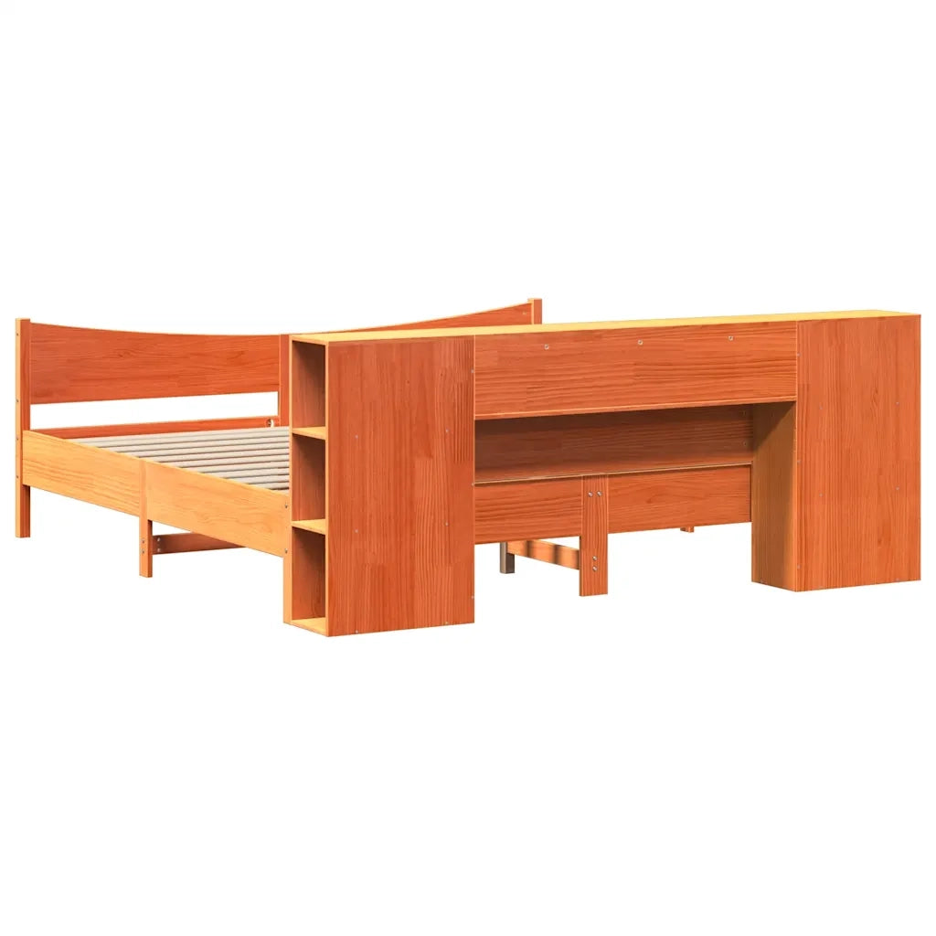 Giroletto senza Materasso Marrone Cera 200x200 cm Legno di Pino 3323289