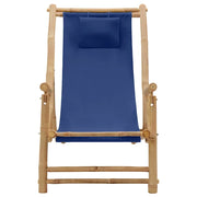 Sedia da Giardino | Sedia a Sdraio in Bamb¨´ e Tela Blu Marino