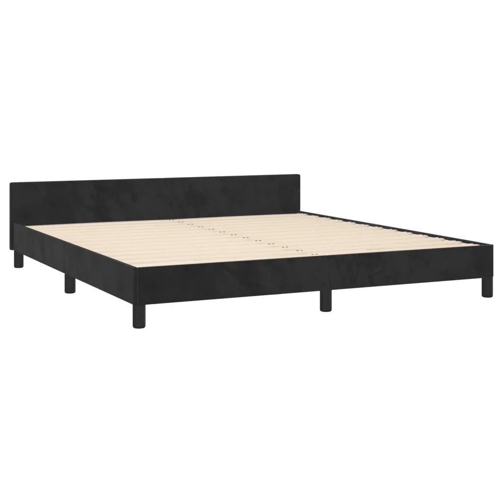 Giroletto senza Materasso Nero 160x200 cm in Velluto 3126009