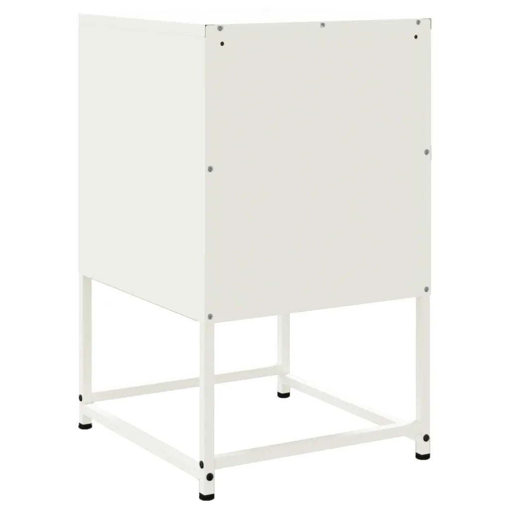 Comodino | Armadio da Notte | Mobiletto da notte Bianco 36x39x60,5 cm in Acciaio
