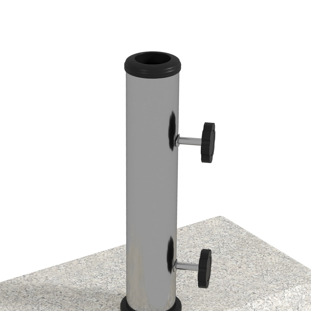Base per Ombrellone da Giardino ¨C zephmum ¨C Grigio, Granito e Acciaio Inox, 45x22.5x40 cm
