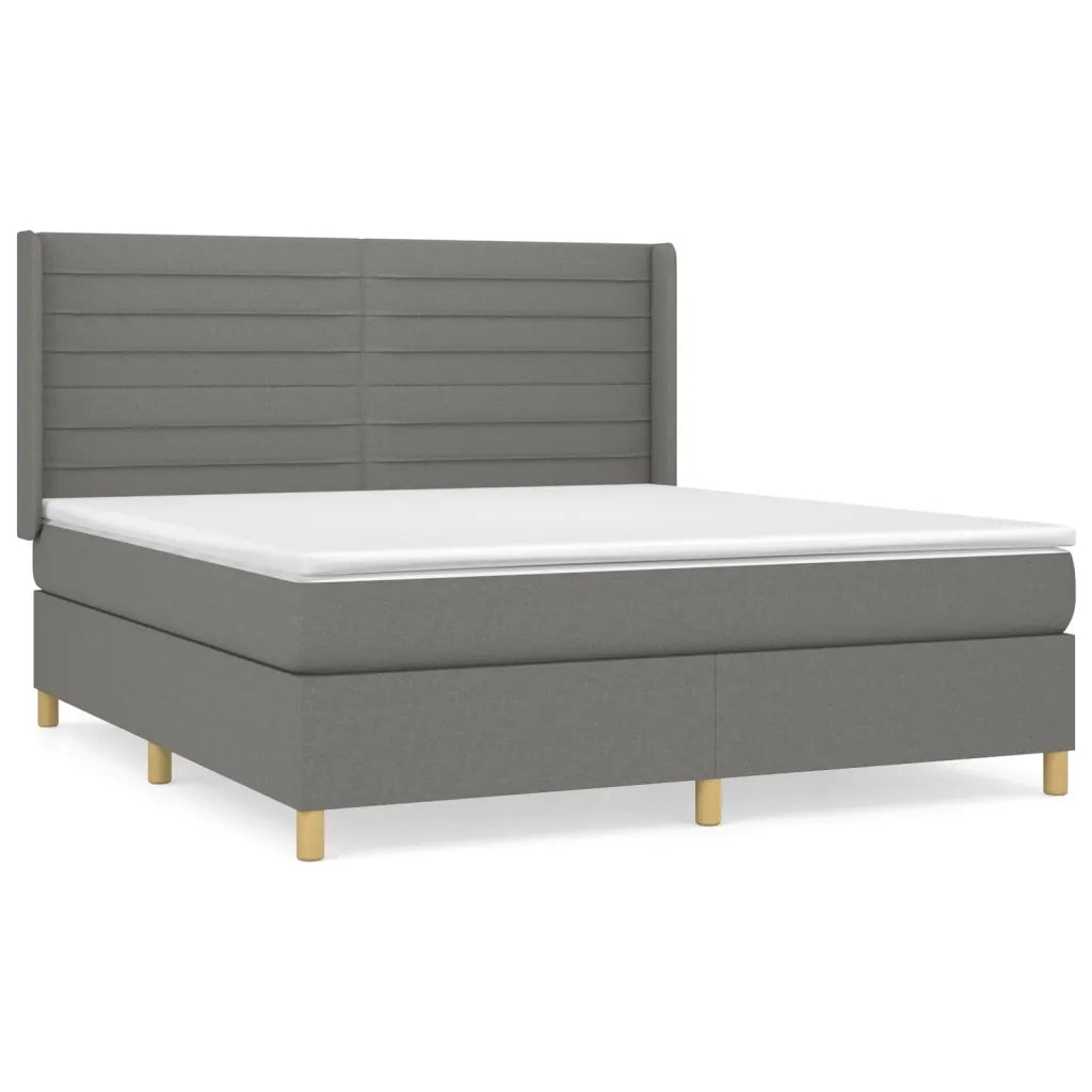 Giroletto a Molle con Materasso Grigio Scuro 180x200 cm Tessuto 3132090