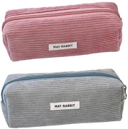 Etui 2 in 1 per donne e ragazze, con tessuto corduroy, contenitore per penne e accessori.