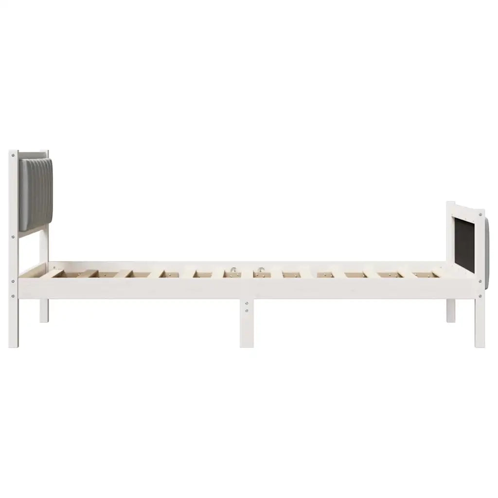 Struttura del Letto Bianco e grigio chiaro 90 x 200 cm 878498