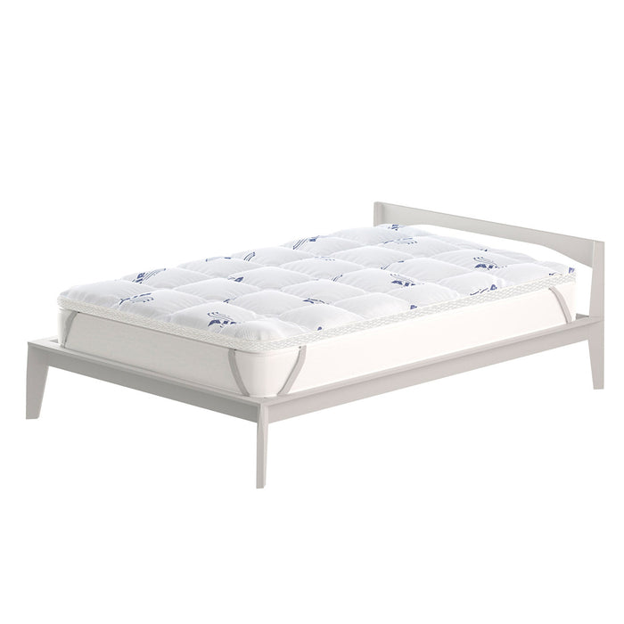 Topper 1 Piazza e Mezzo Trapuntato 300 gr/mq con Elastici Air Traspirante Bianco