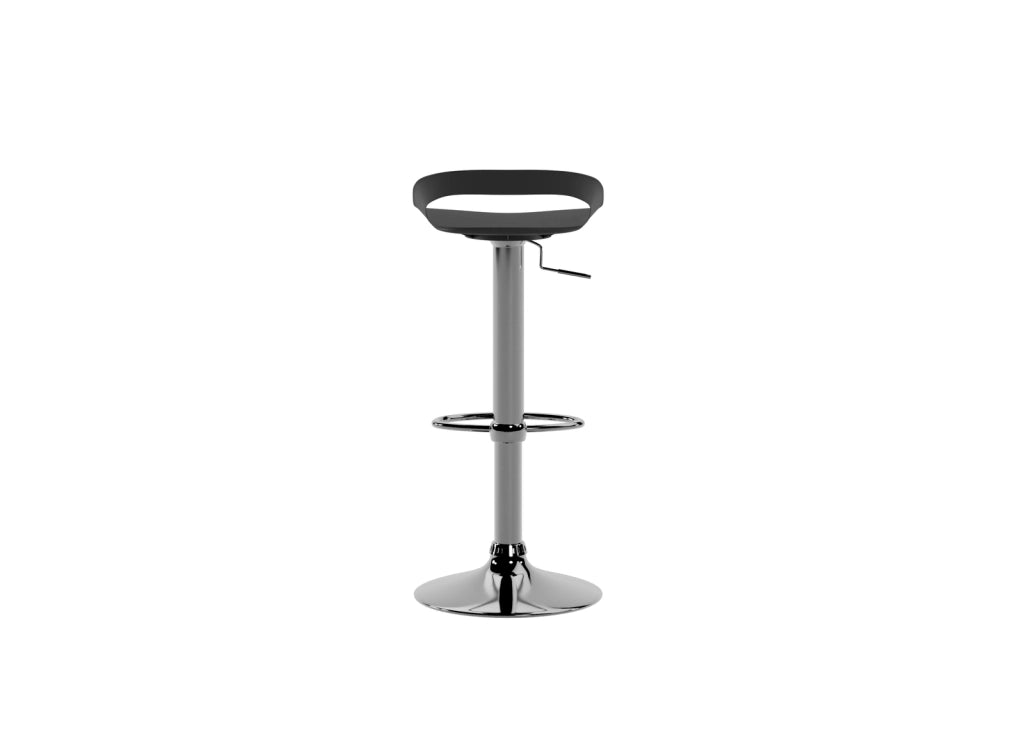 Glen - Sgabello in polipropilene nero - Set da 2 pz