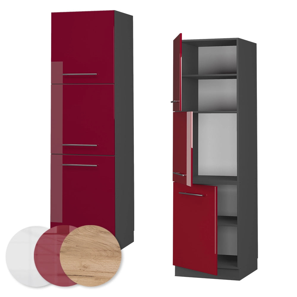 Vicco Mobile per forno da incasso Rosso bordeaux lucido 60 cm