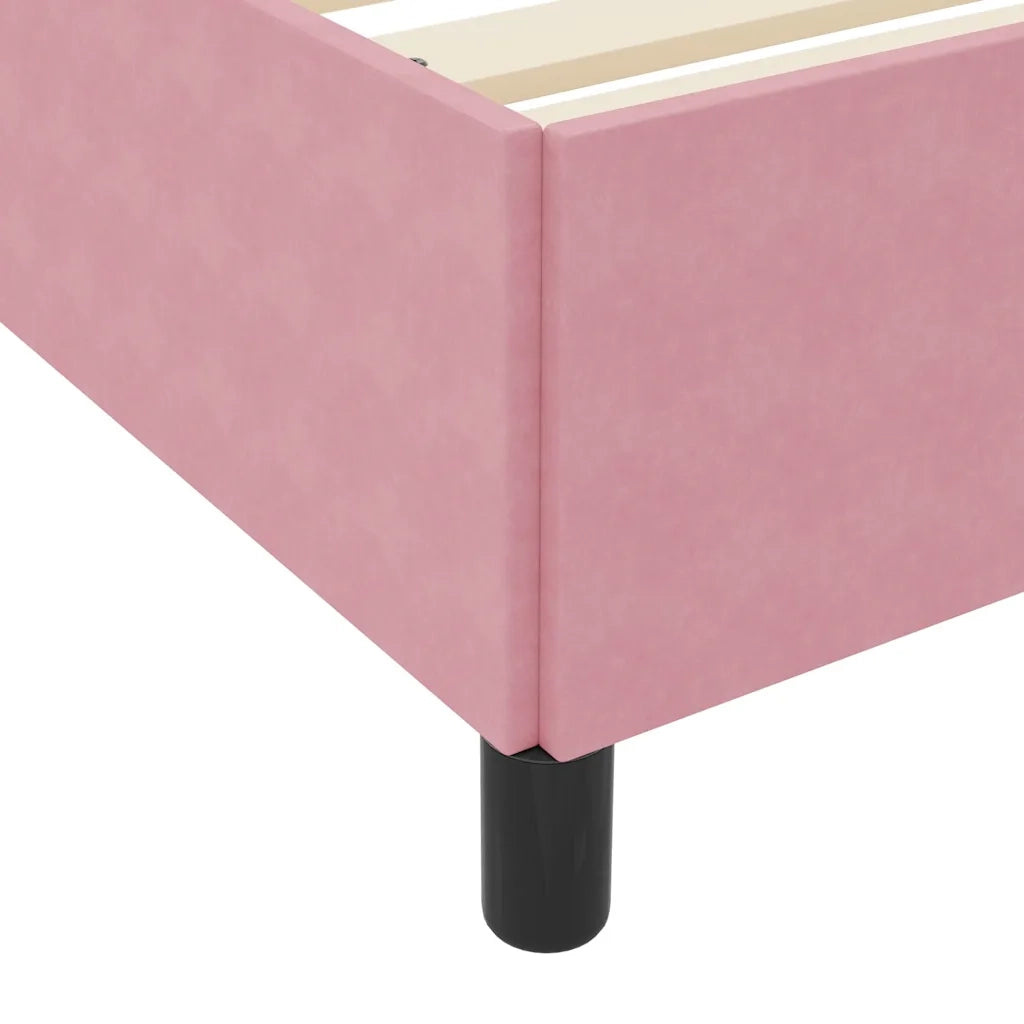 vidaXL Struttura del letto Rosa e bianco 200 x 200 cm Velluto