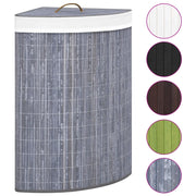 Cesto Portabiancheria Angolare in Bambù Grigio 60 L 320761